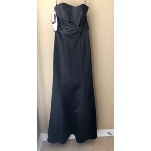 NWT Black strapless gown